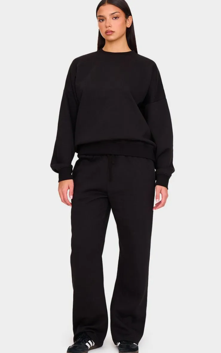 Outlet PrettyLittleThing Oversized Long Sleeve Sweatshirt Black