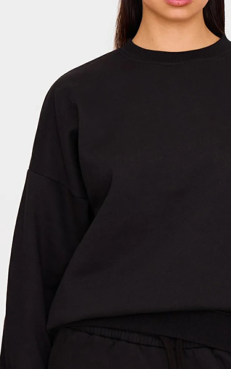 Outlet PrettyLittleThing Oversized Long Sleeve Sweatshirt Black