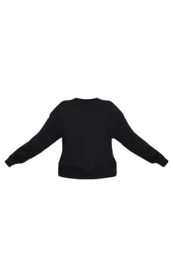 Outlet PrettyLittleThing Oversized Long Sleeve Sweatshirt Black