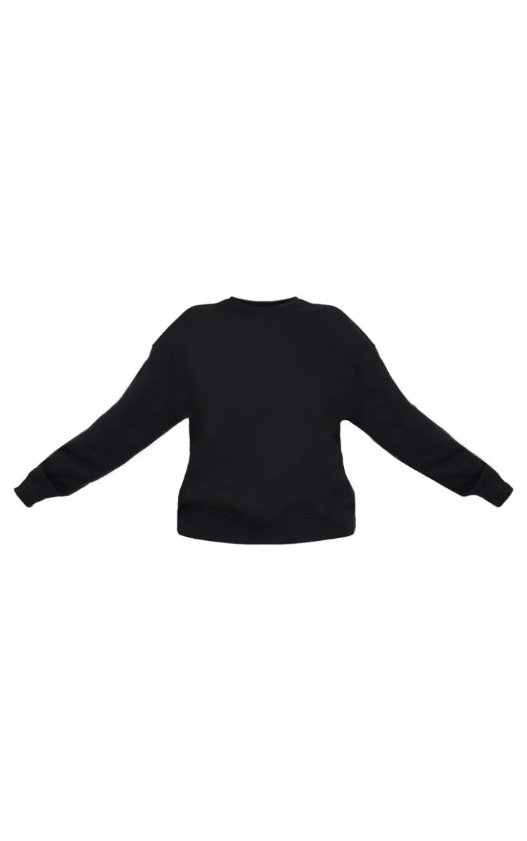 Outlet PrettyLittleThing Oversized Long Sleeve Sweatshirt Black