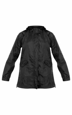 PrettyLittleThing Black Sweatsuits*Pack A Mac Pocket Detail Jacket
