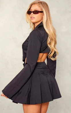 Pleated Cut Out Blazer Dress-PrettyLittleThing Sale
