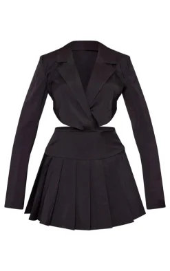 Pleated Cut Out Blazer Dress-PrettyLittleThing Sale