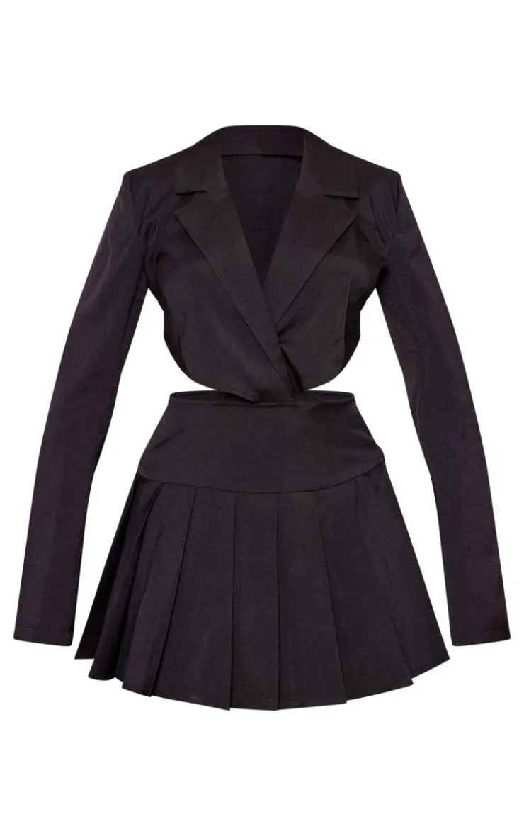 Pleated Cut Out Blazer Dress-PrettyLittleThing Sale