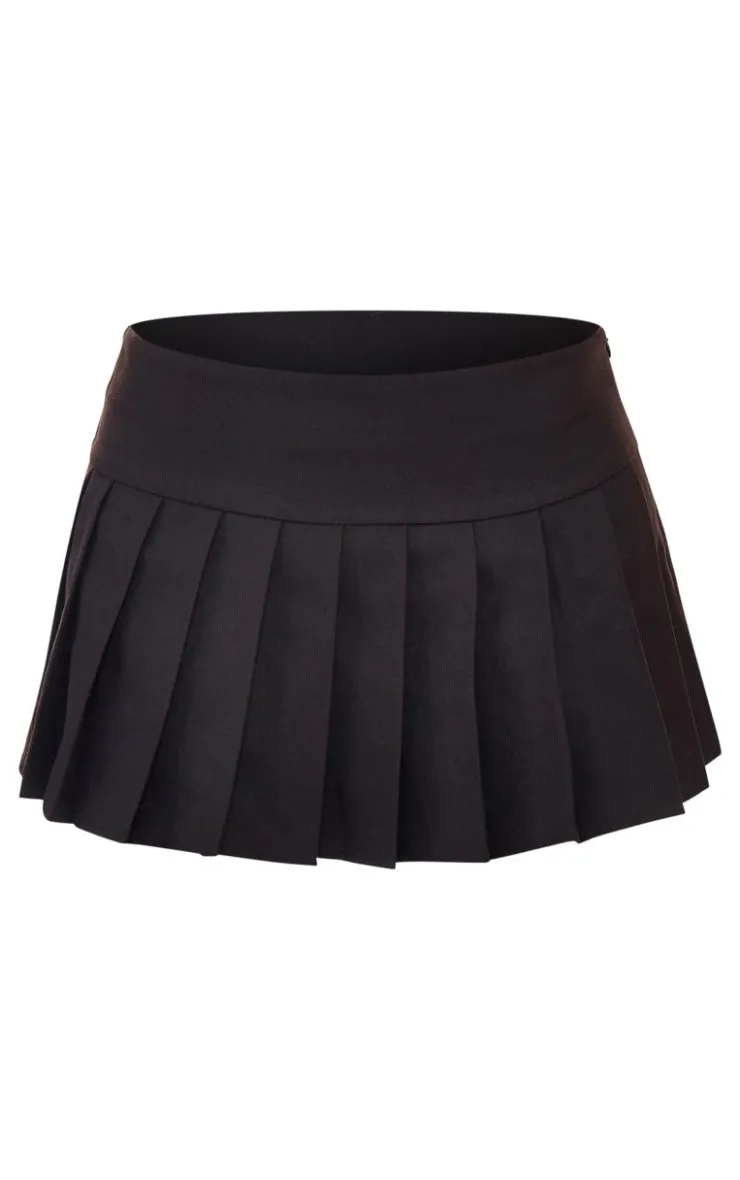 Clearance PrettyLittleThing Pleated Micro Mini Skirt Black