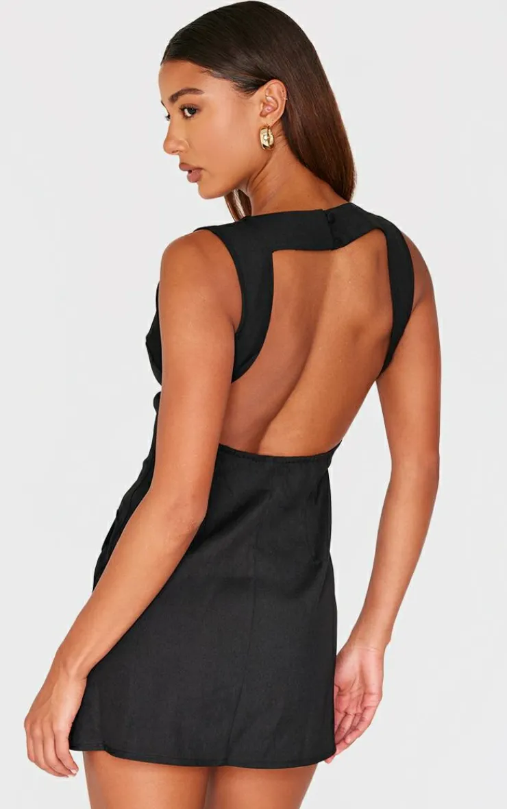 Plunge Pocket Detail Mini Dress-PrettyLittleThing Clearance