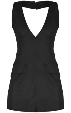 Plunge Pocket Detail Mini Dress-PrettyLittleThing Clearance