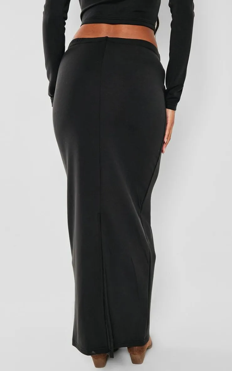 PrettyLittleThing Premium Soft Touch Low Rise Maxi Skirt Black