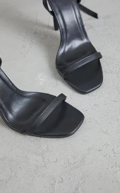 PrettyLittleThing High Heels*PU Square Toe Barely There Strappy High Heels