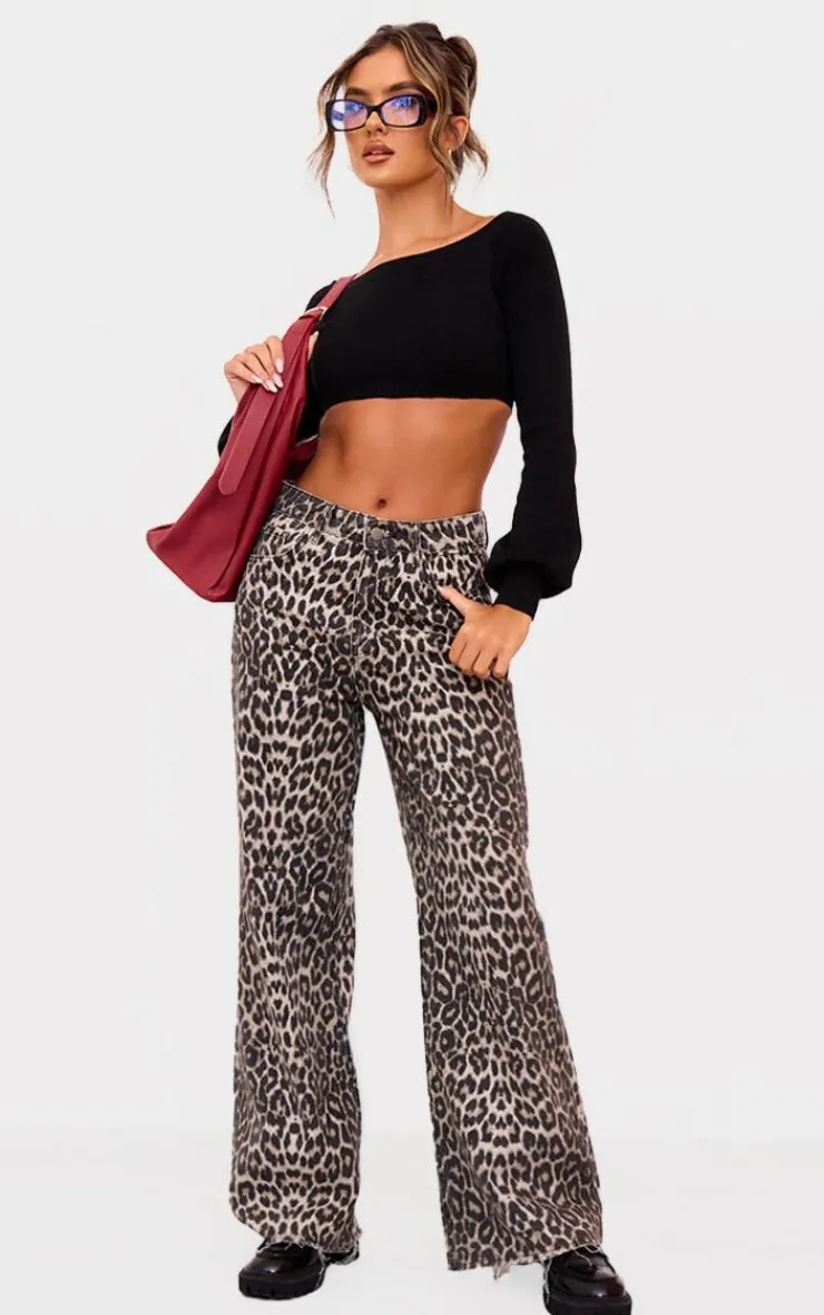 PrettyLittleThing Knitted Tops*Rib Knit Crop Top