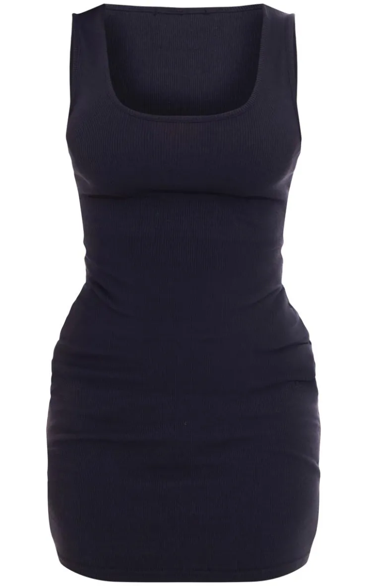 Rib Scoop Neck Strappy Bodycon Dress-PrettyLittleThing Best