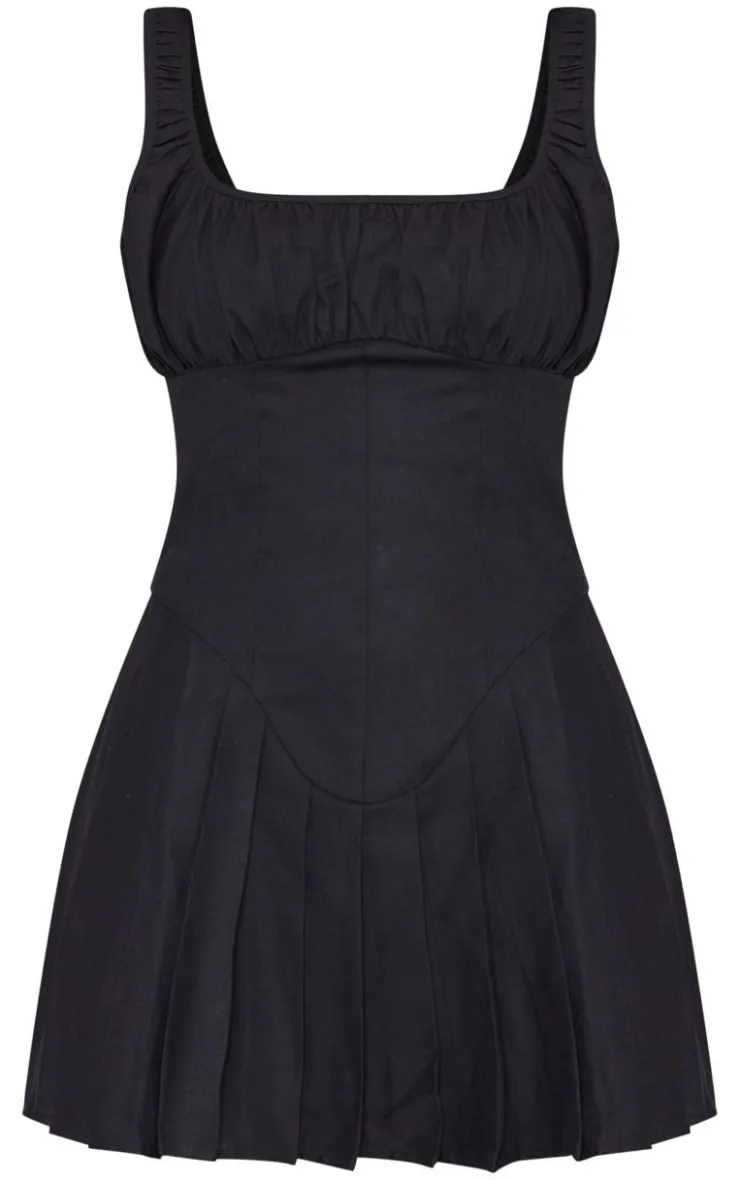 Ruched Pleated Shift Dress-PrettyLittleThing Clearance