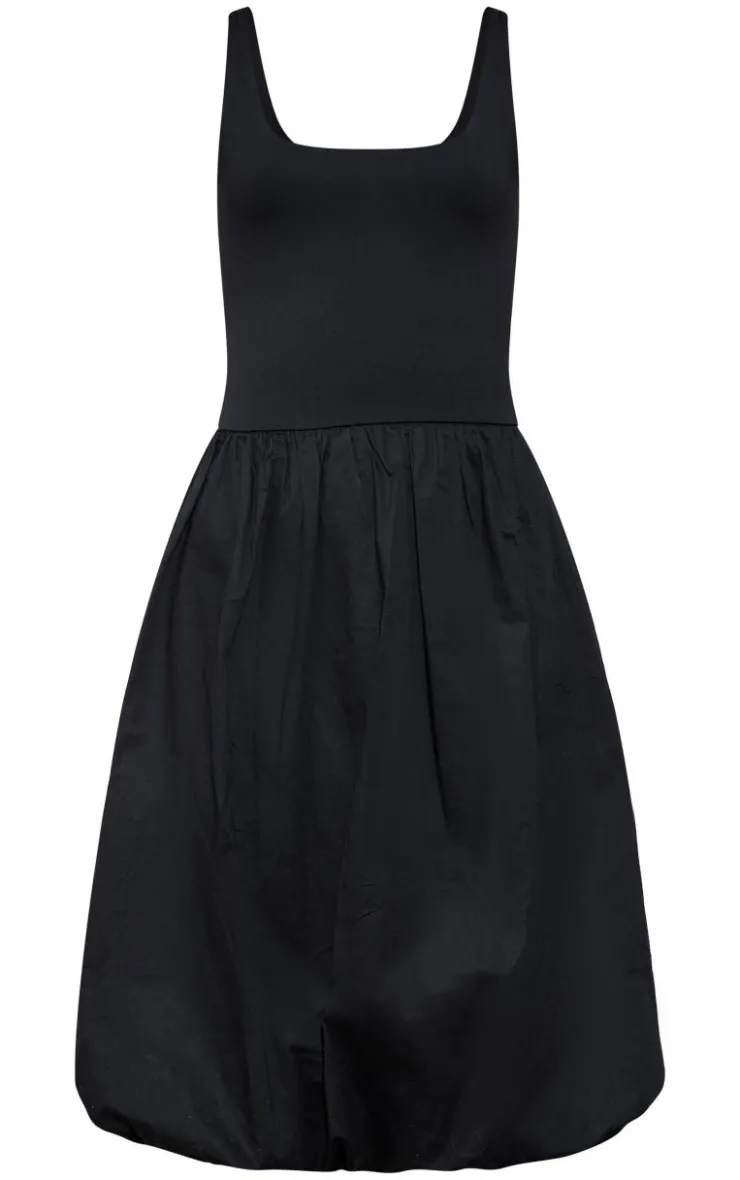 Scoop Neck Puffball Midi Dress-PrettyLittleThing Outlet