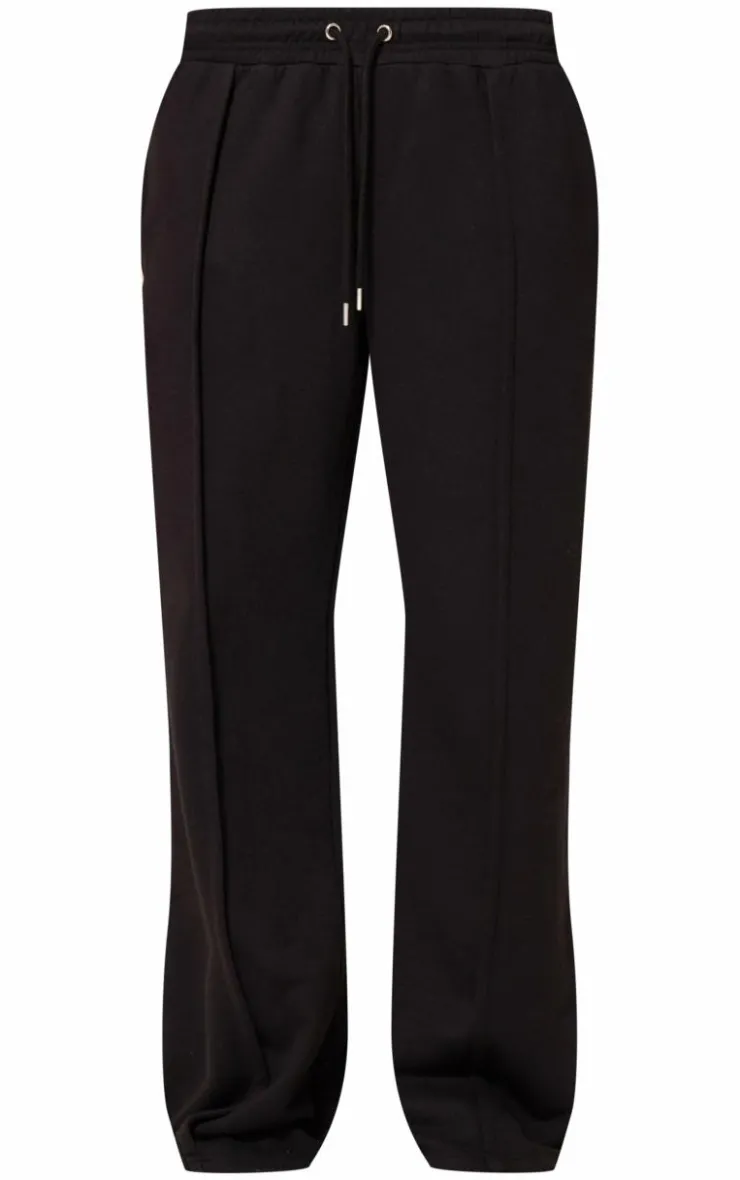 Outlet PrettyLittleThing Seam Detail Wide Leg Sweatpants Black