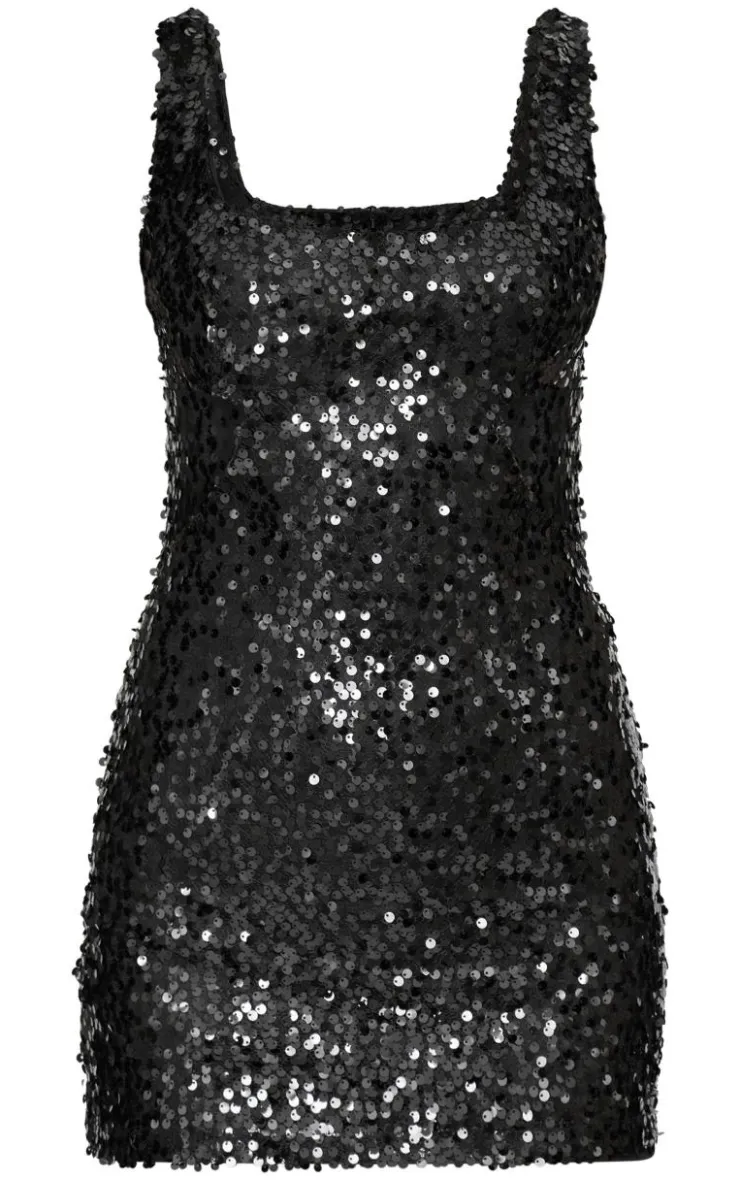 Sequin Side Cut Out Strappy Bodycon Dress-PrettyLittleThing Outlet