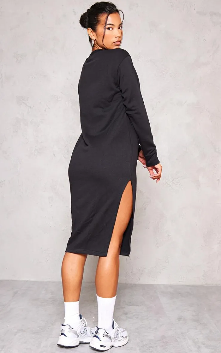 Side Split Oversized Midi Sweatshirt Dress-PrettyLittleThing Hot