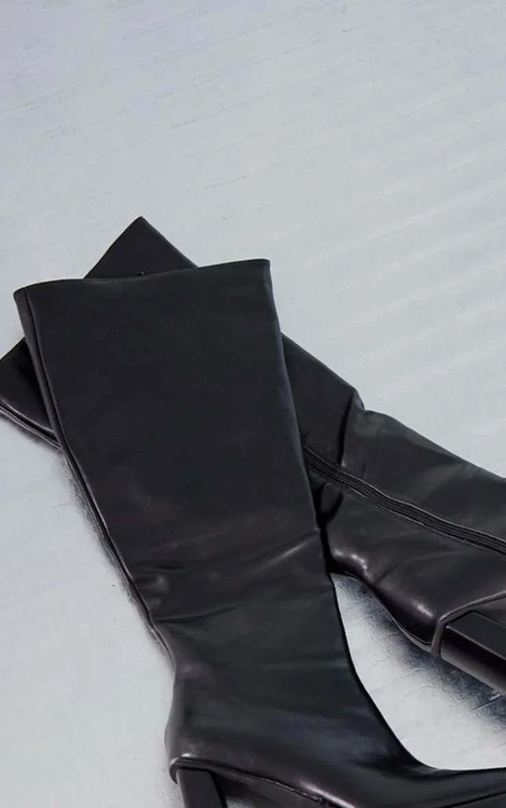 PrettyLittleThing Platforms*Slight Platform Block Heel Square Toe Knee Boots