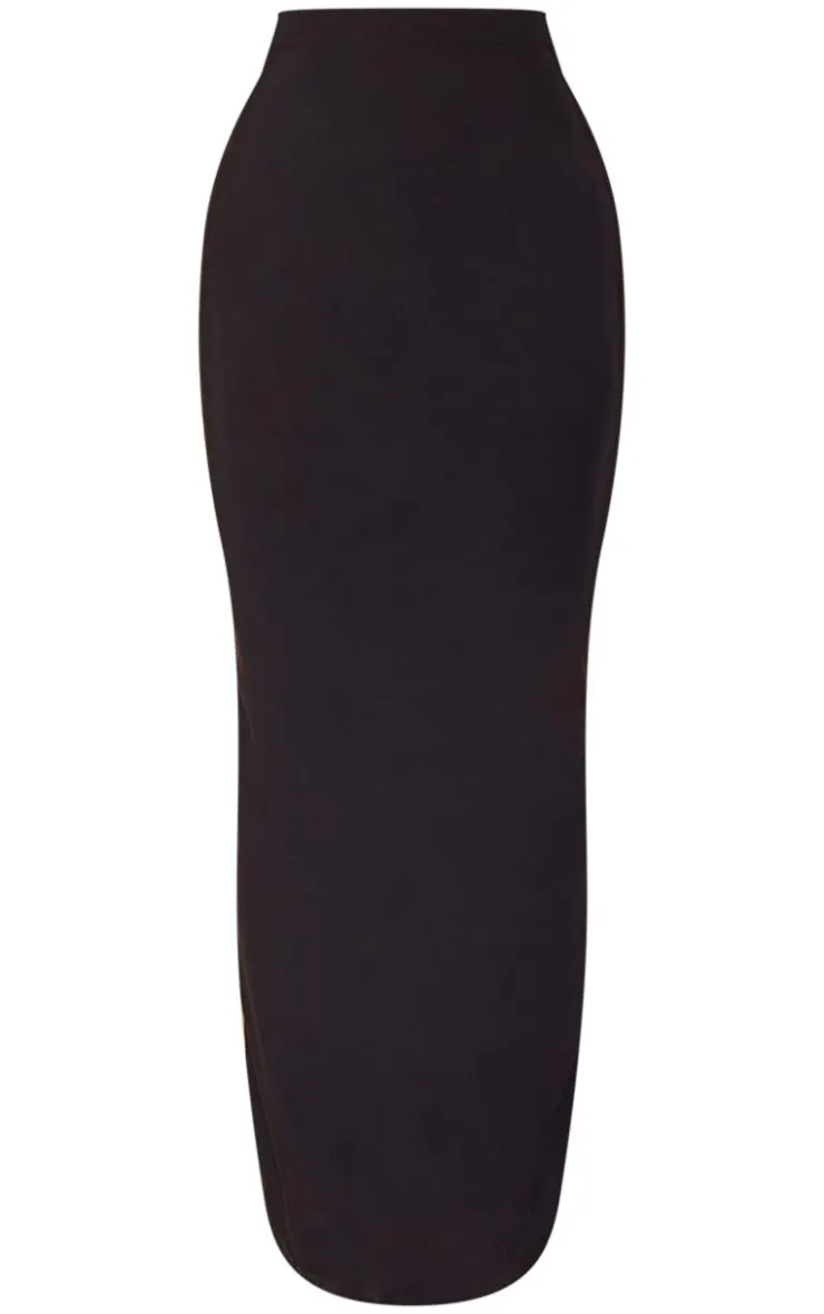 Outlet PrettyLittleThing Slinky Low Rise Maxi Skirt Black