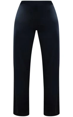 Black Soft Jersey Wide Leg Pajama Pants