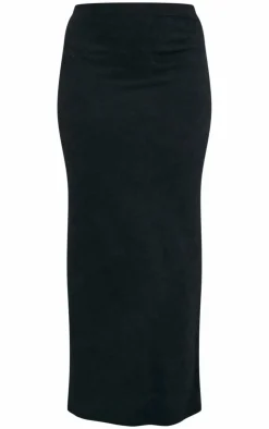 Outlet PrettyLittleThing Soft Rib Maxi Skirt Black