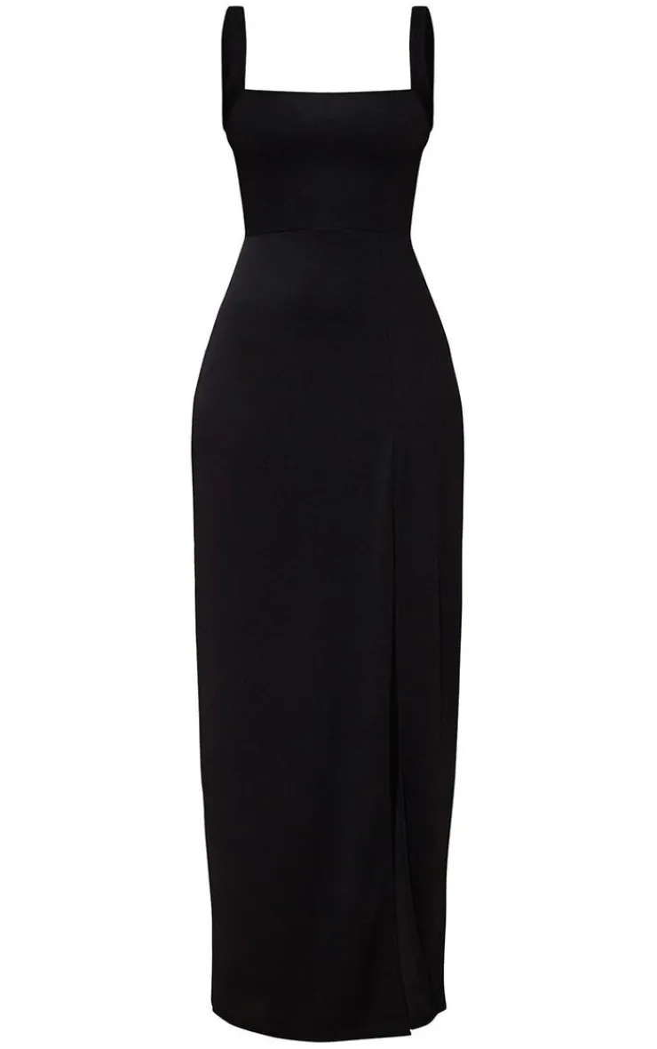 Straight Neck Maxi Dress-PrettyLittleThing Online