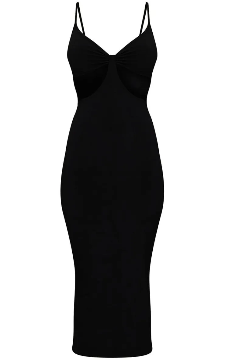 Strappy Cut Out Detail Slinky Midi Dress-PrettyLittleThing Hot