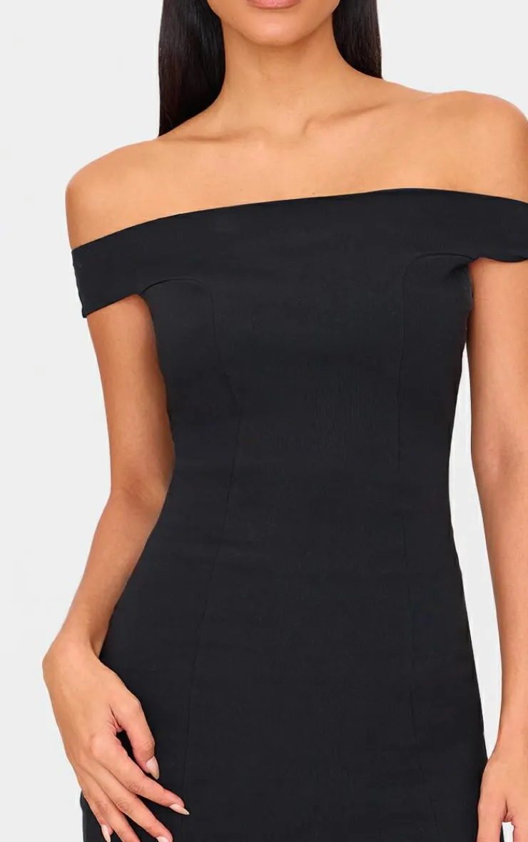 Stretch Woven Bardot Bodycon Dress-PrettyLittleThing Discount