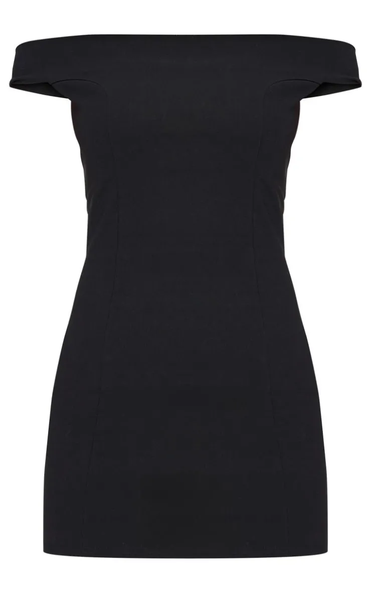 Stretch Woven Bardot Bodycon Dress-PrettyLittleThing Discount