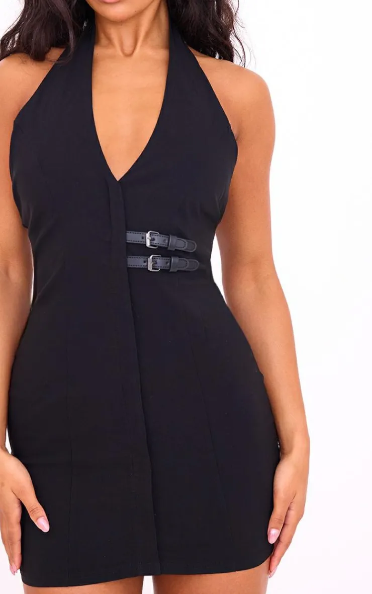 Stretch Woven Belted Bodycon Dress-PrettyLittleThing Best