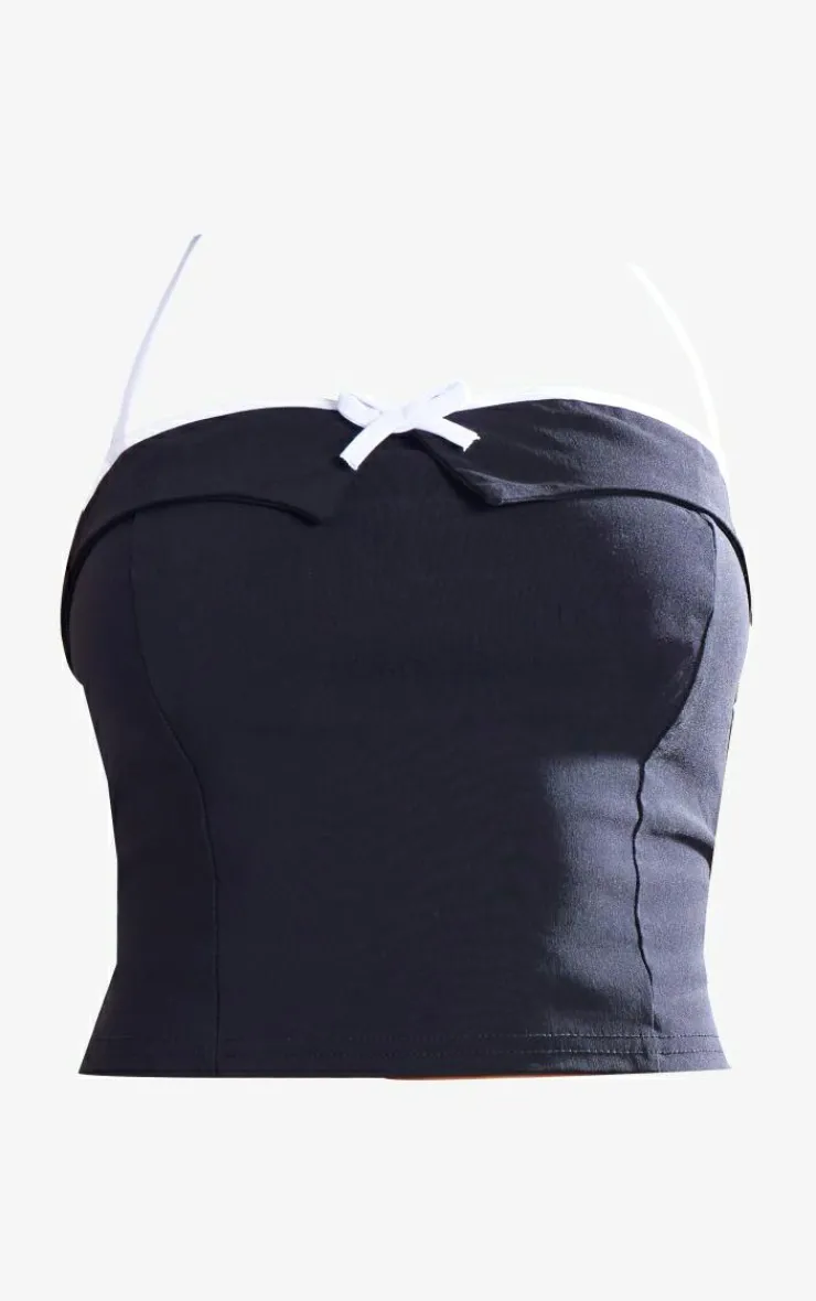 New PrettyLittleThing Stretch Woven Mid Rise Pleated Micro Mini Skirt Black