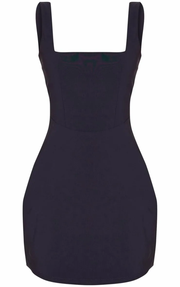 Stretch Woven Square Neck Sleeveless Bodycon Dress-PrettyLittleThing Sale