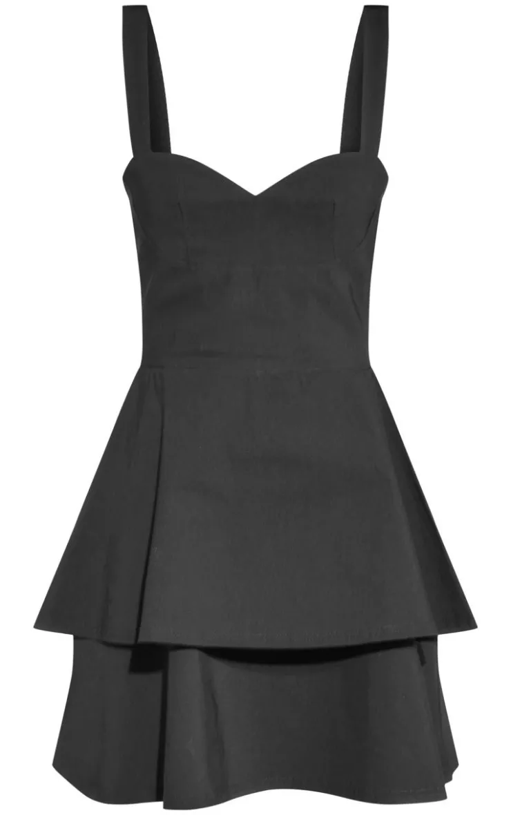 Stretch Woven Tiered Shift Dress-PrettyLittleThing Sale