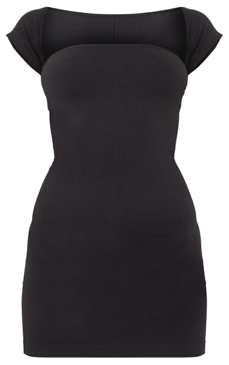 Structured Contour Cap Sleeve Bodycon Dress-PrettyLittleThing Outlet