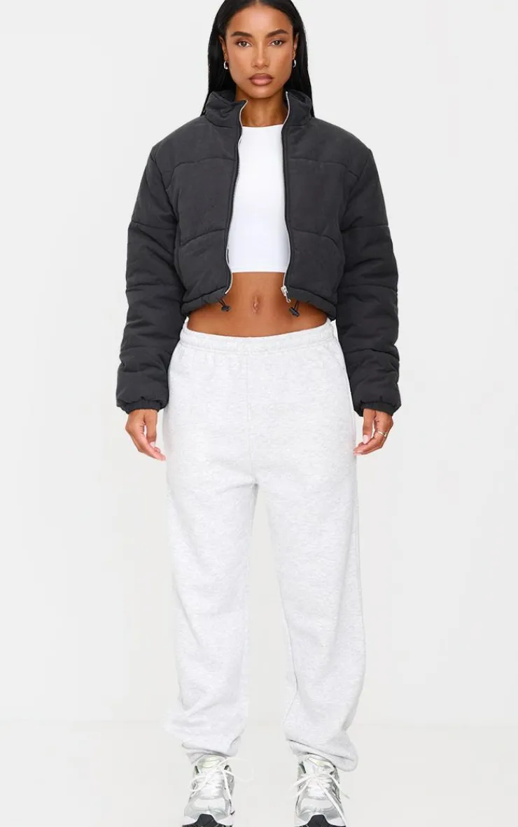 PrettyLittleThing Puffer Jackets*Super Cropped Peach Skin Puffer