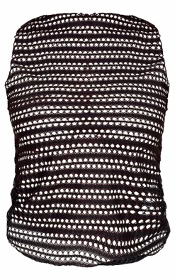 PrettyLittleThing Sleeveless Tops*Textured Boatneck Long Top