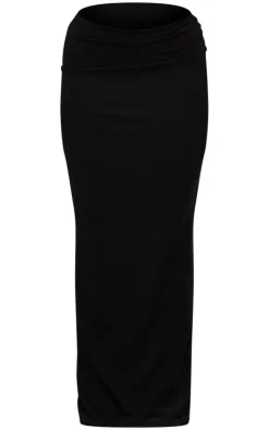 Outlet PrettyLittleThing Textured Jersey Low Rise Midaxi Skirt Black