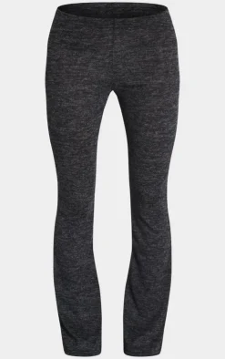 Outlet PrettyLittleThing Textured Marl Contrast Seam Skinny Flare Pants Black