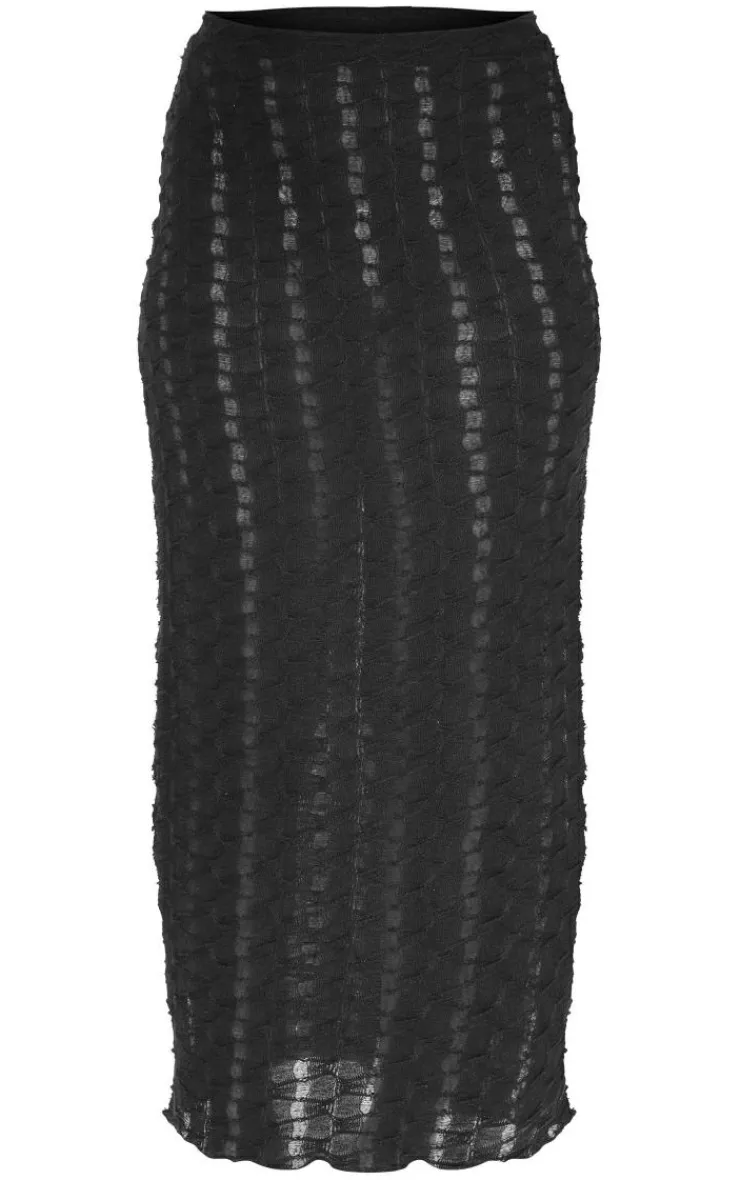 New PrettyLittleThing Textured Rib Low Rise Maxi Skirt Black
