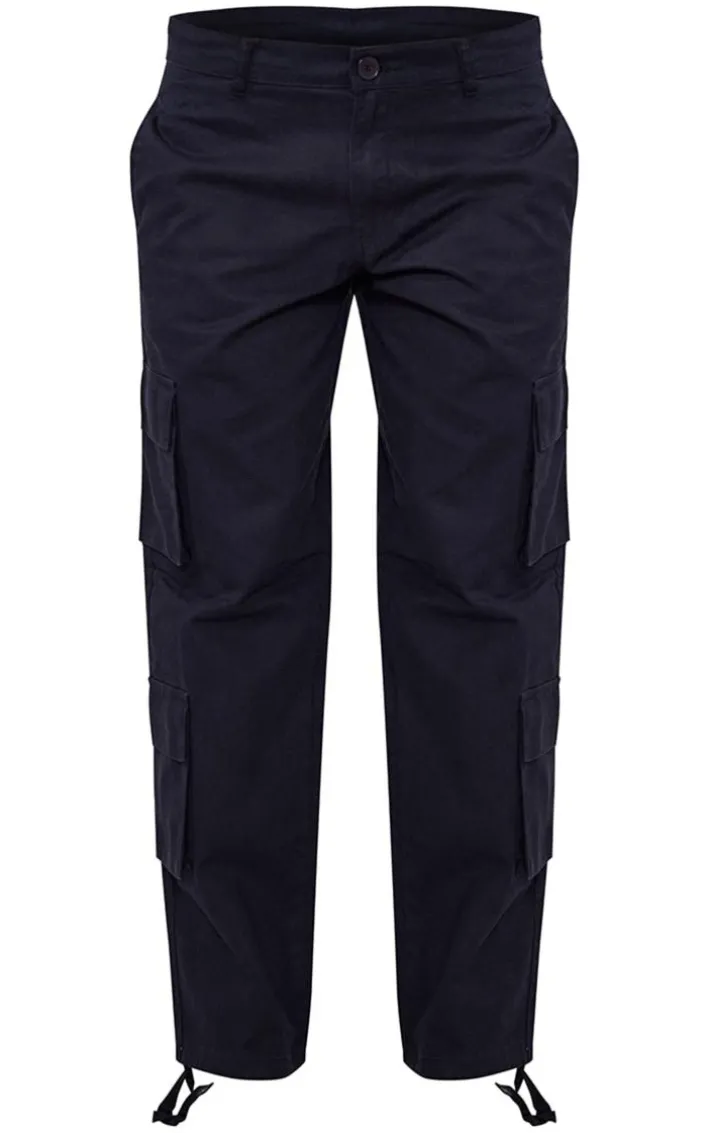 Black Tie Cuff Straight Leg Cargos