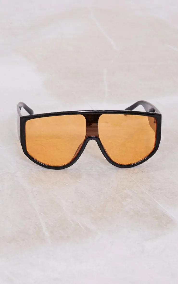 PrettyLittleThing Visor Sunglasses*Black With Lens Oversized Visor Sunglasses
