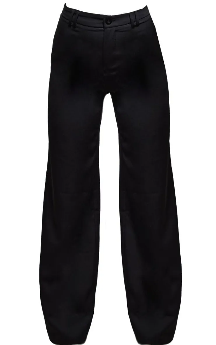 Discount PrettyLittleThing Woven Double Belt Loop Suit Pants Black
