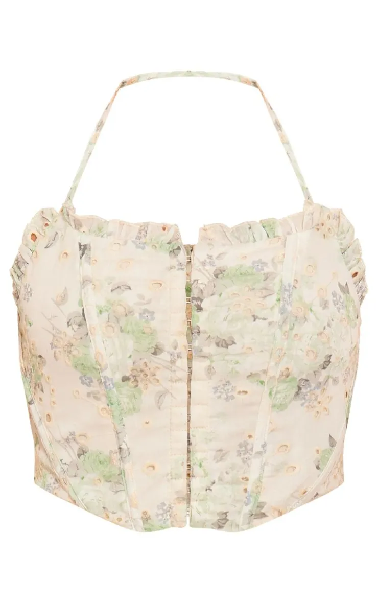 PrettyLittleThing Corsets*Broderie Floral Boned Corset