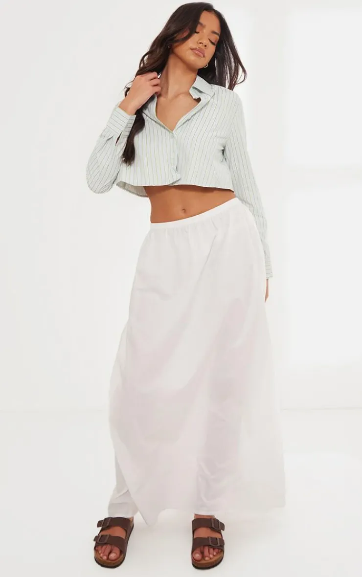 PrettyLittleThing Shirts*Cross Back Stripe Cropped Shirt