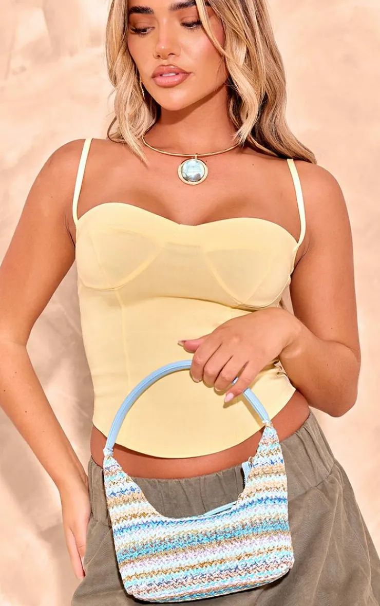 PrettyLittleThing Shoulder Bags*Raffia Curved Handle Shoulder Bag