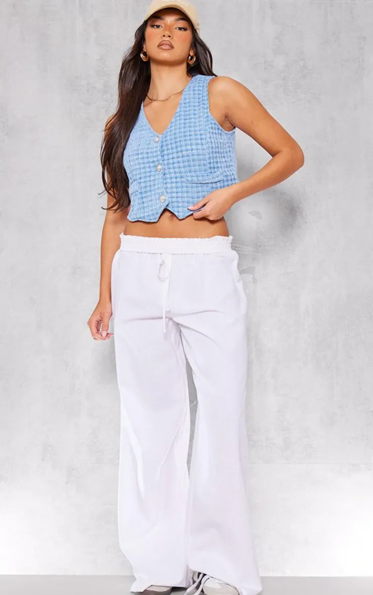 PrettyLittleThing Sleeveless Tops*Textured Cropped Vest