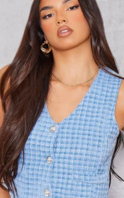 PrettyLittleThing Sleeveless Tops*Textured Cropped Vest