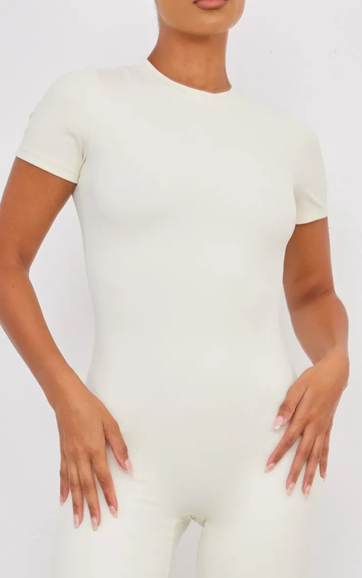 PrettyLittleThing Gym Wear*Bone Sculpt Short Sleeve Unitard