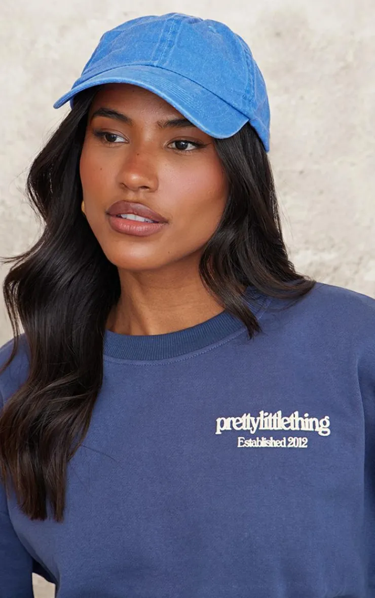 PrettyLittleThing Baseball Caps*Washed Denim Cap