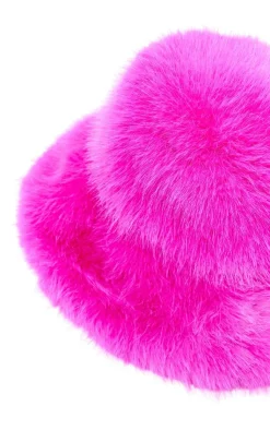 PrettyLittleThing Hats*Faux Fur Fluffy Bucket Hat