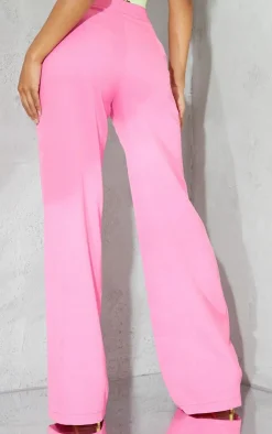 Best PrettyLittleThing Woven High Waisted Tailored Wide Leg Pants Bright Pink